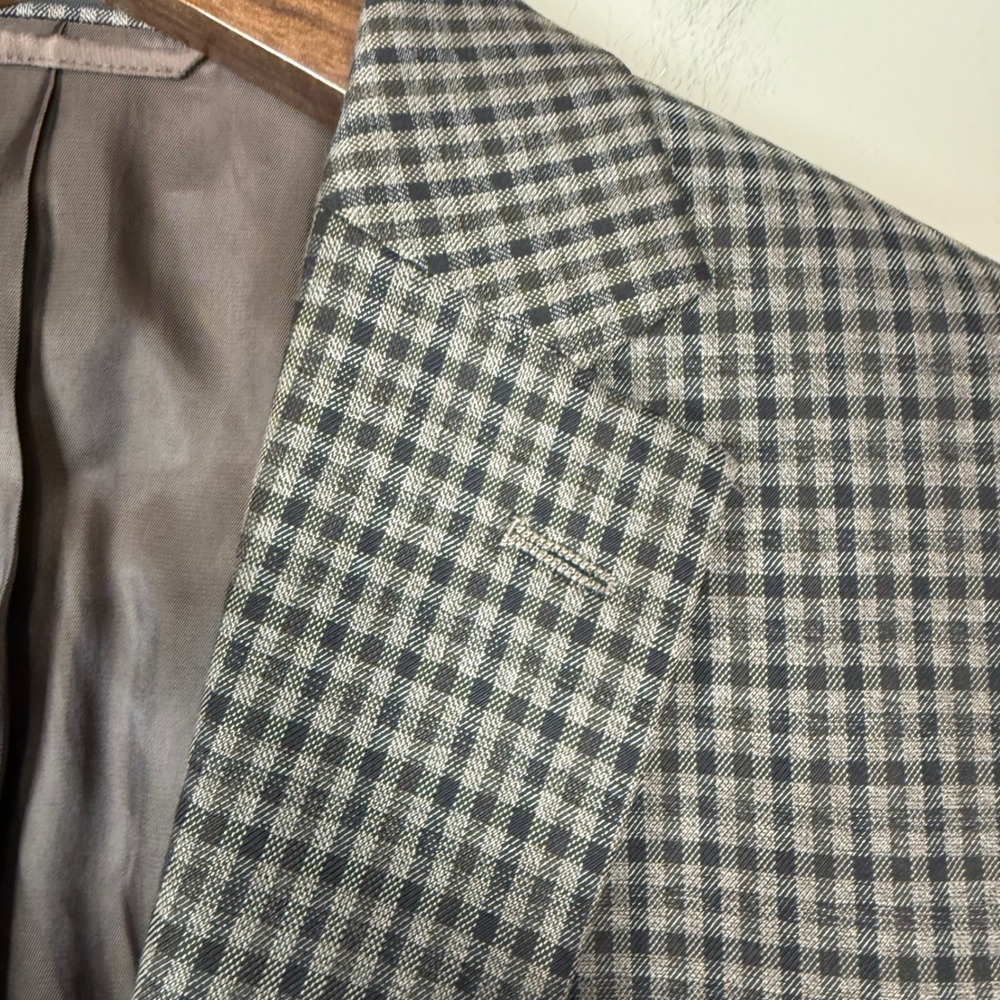 Lauren Ralph Lauren Brown Checkered Polyester Blend Sport Jacket/Blazer 46L - Picture 3 of 13